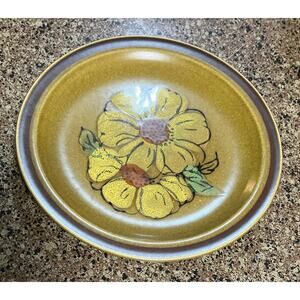 Berkeley House Salad Plate 7-5/8" Marguerita Stoneware 70s VTG Yellow Floral